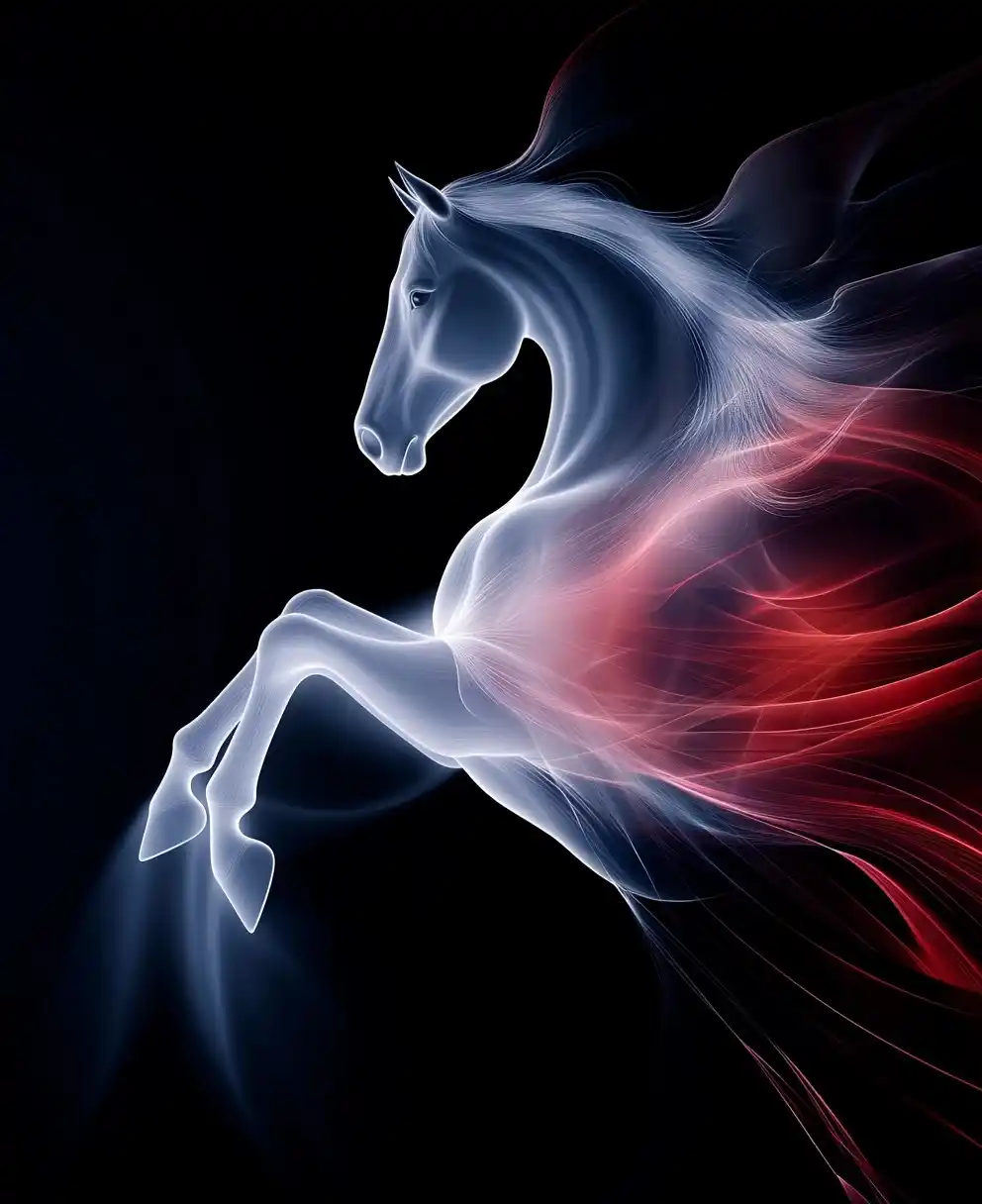 Fractal Horse Silhouette Photography Midjourney提示词