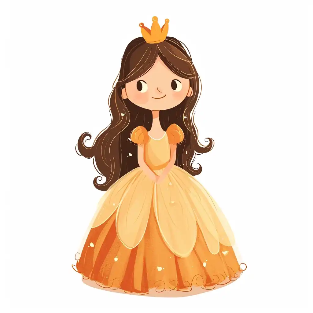 Cartoon Princess on White Midjourney提示词