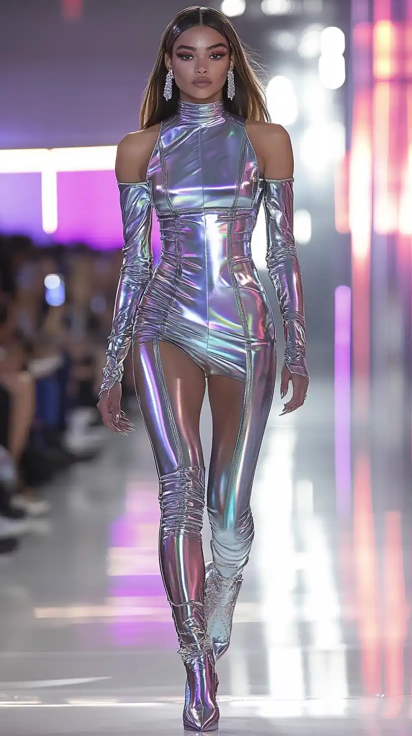 Futuristic Model on Runway Midjourney提示词