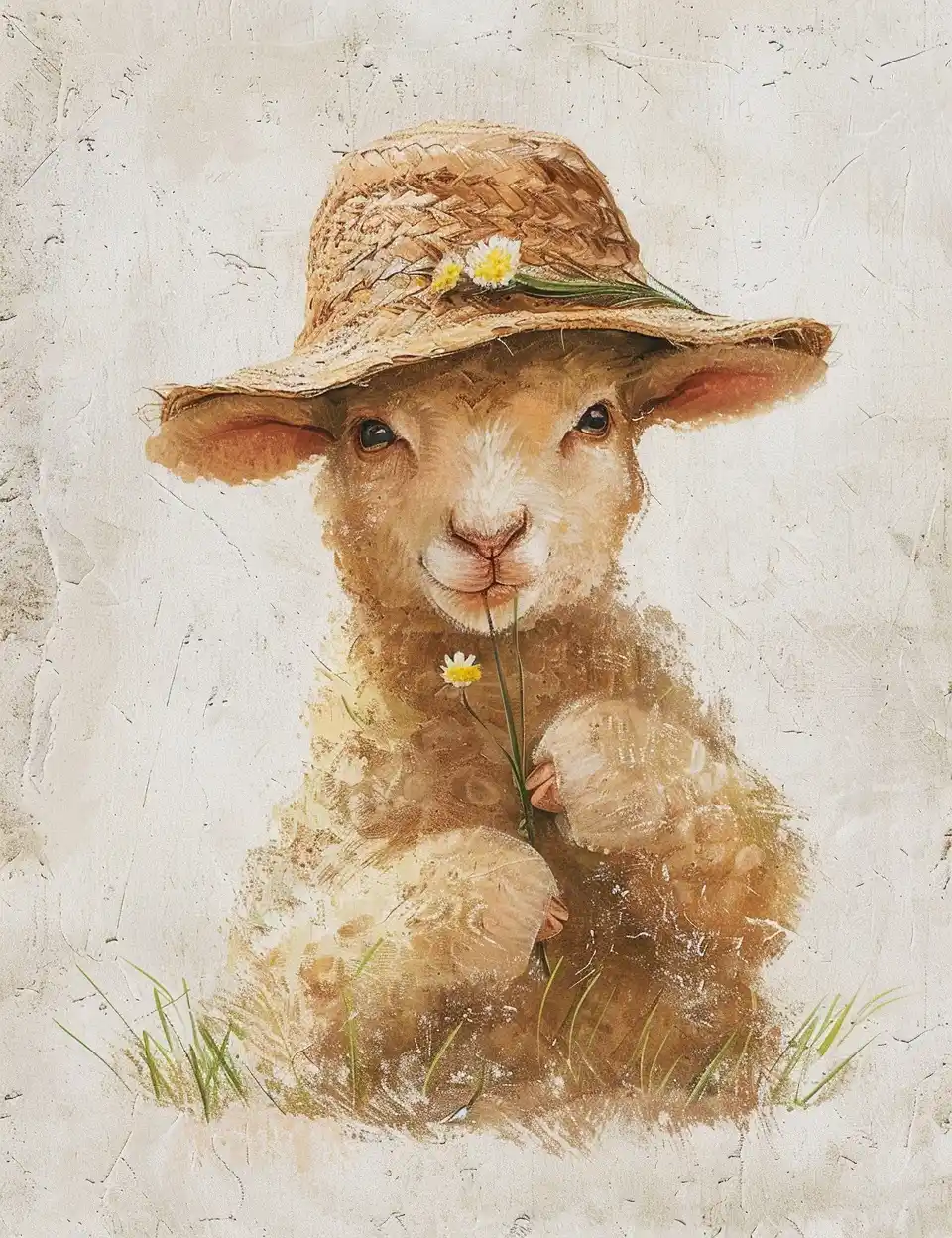 Mural Sheep Grazing Midjourney提示词