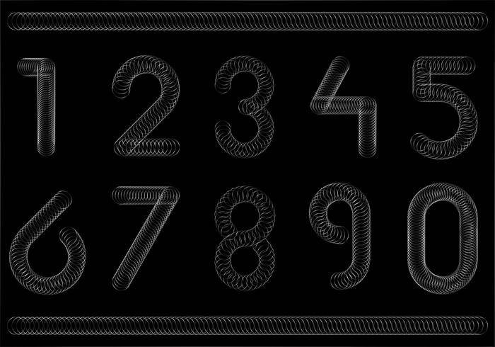 免费苗条数字字体矢量