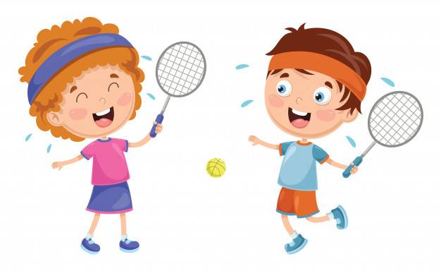 打网球的孩子的例证
