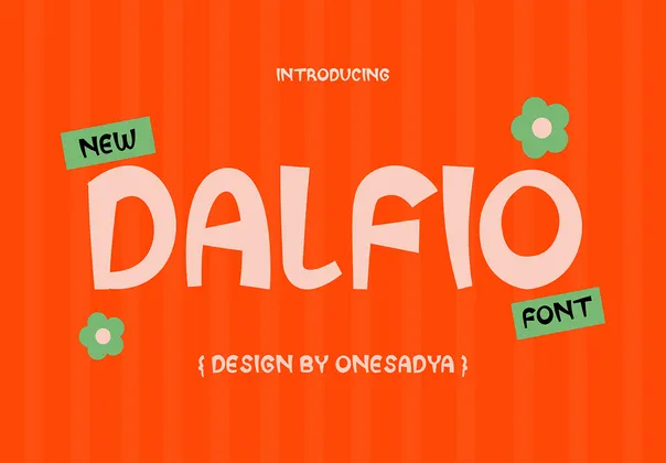 趣味手绘展示字体（Dalfio），Dalfio – Playful Hand-Drawn Display Font