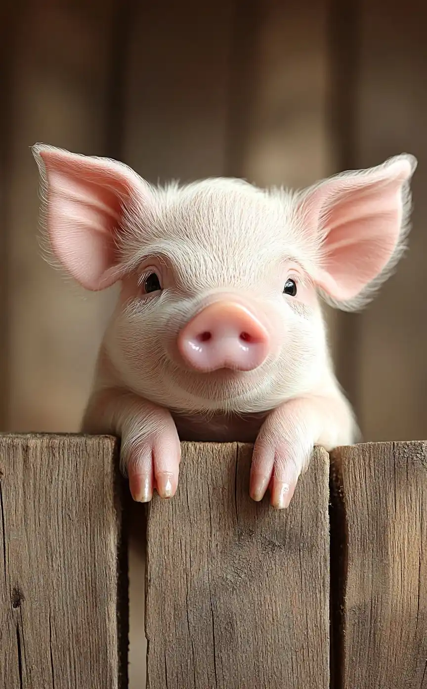 Realistic Piglet on White Midjourney提示词