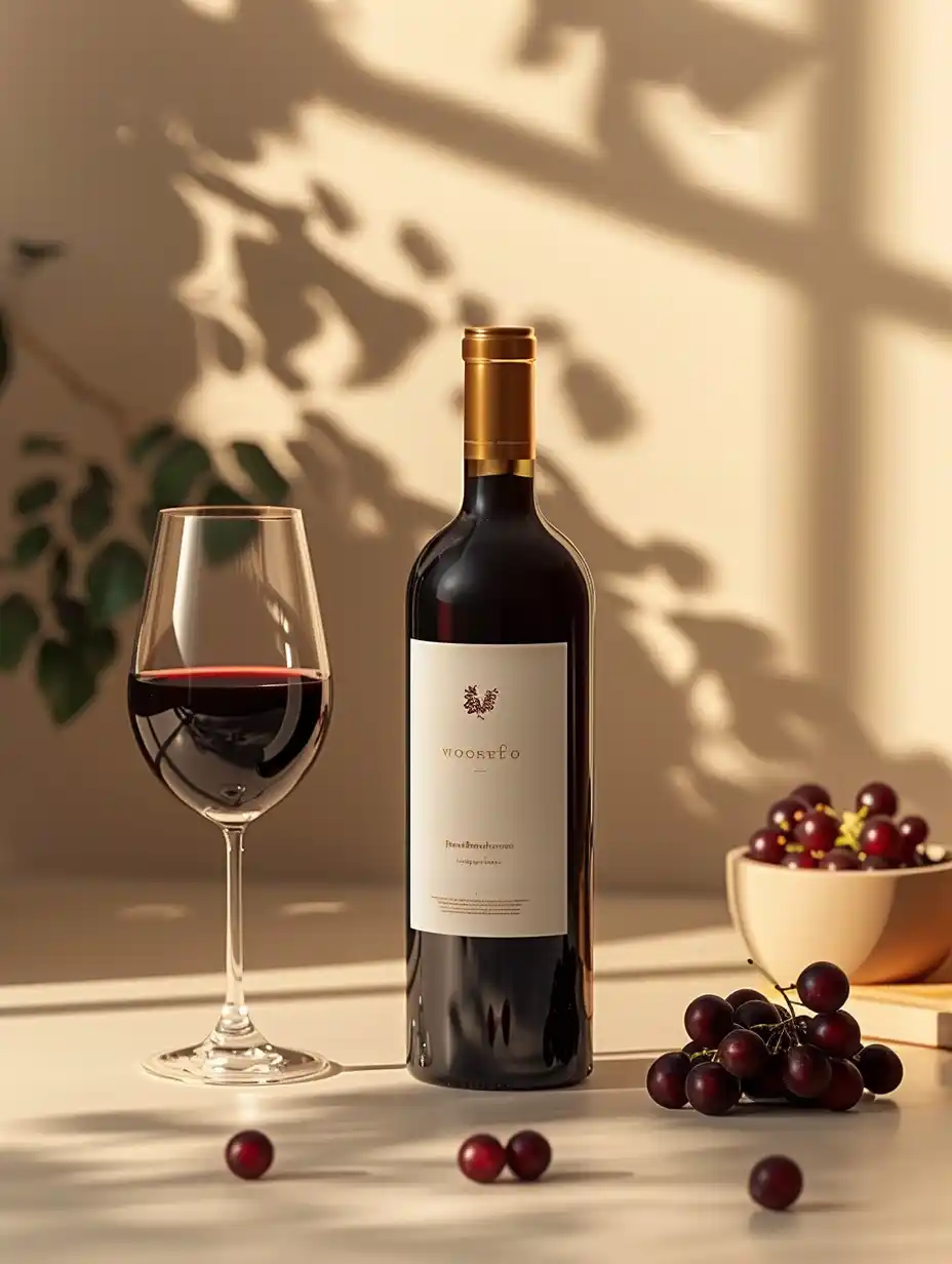 Minimalist Mulberry Wine Advertisement Midjourney提示词