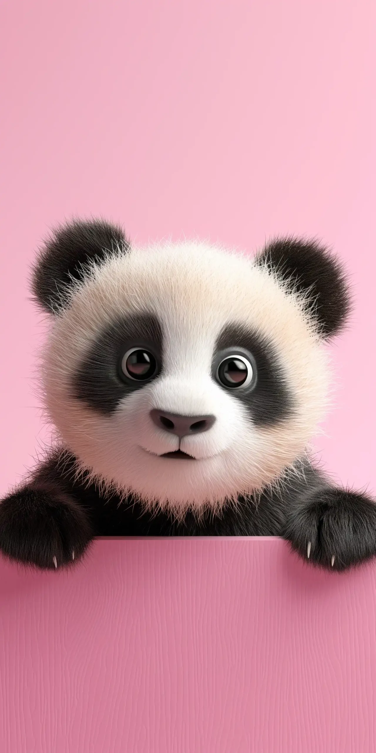 Realistic Panda on Pink Midjourney提示词