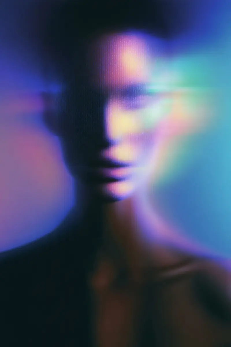 Digital Binary Woman Portrait Midjourney提示词