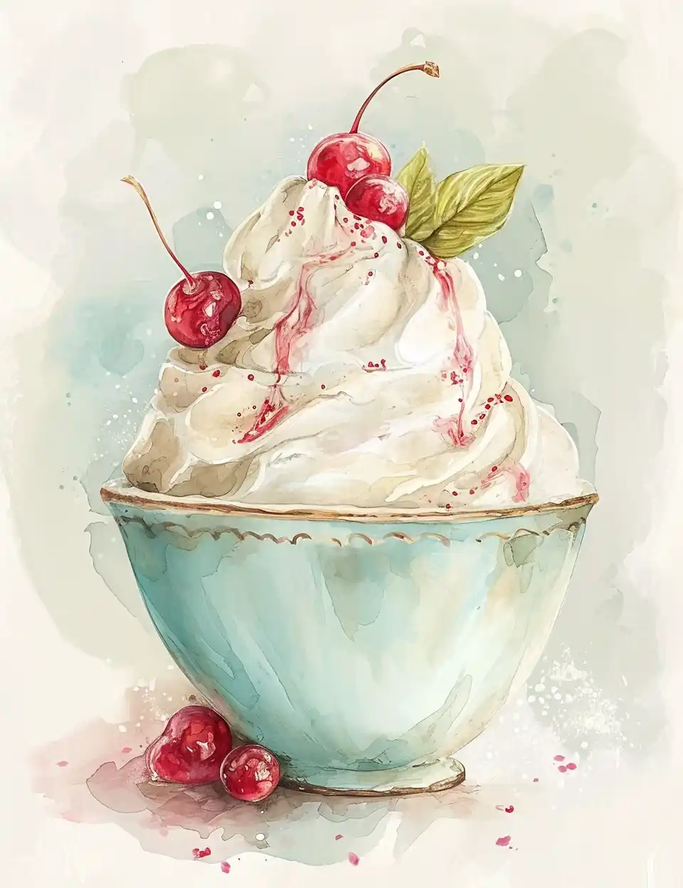 Vintage Watercolor Freezer Meal Midjourney提示词
