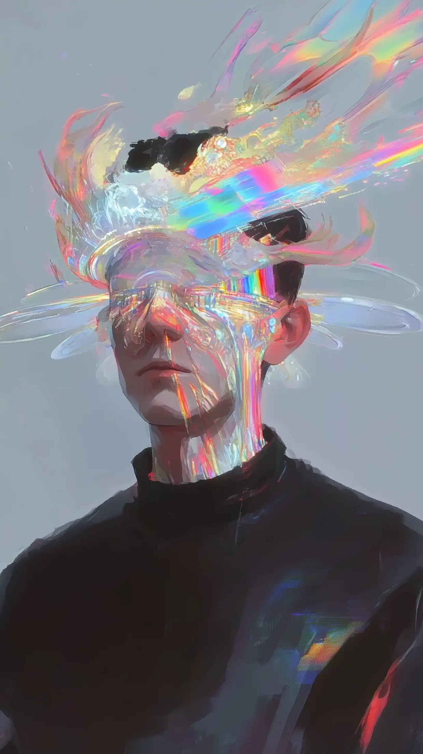 Glitch Art Alien Figure Midjourney提示词