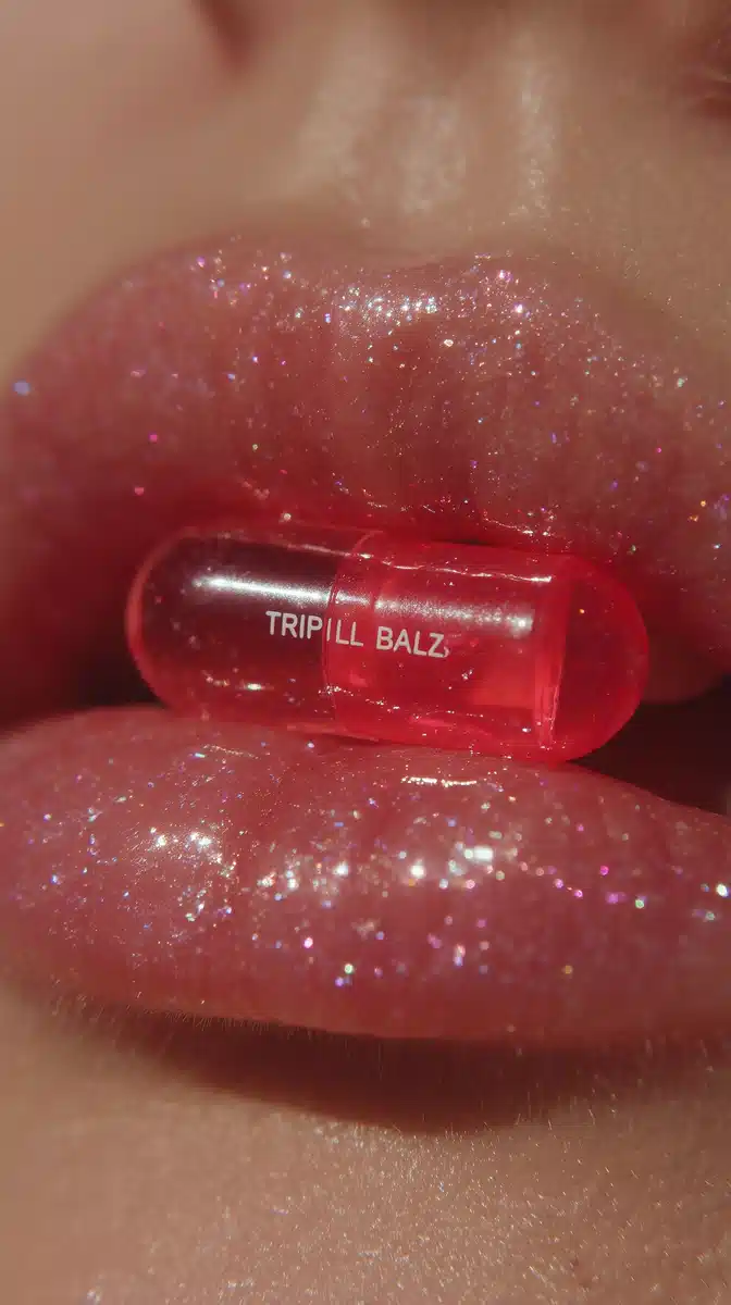Glossy Lips with Pill Midjourney提示词