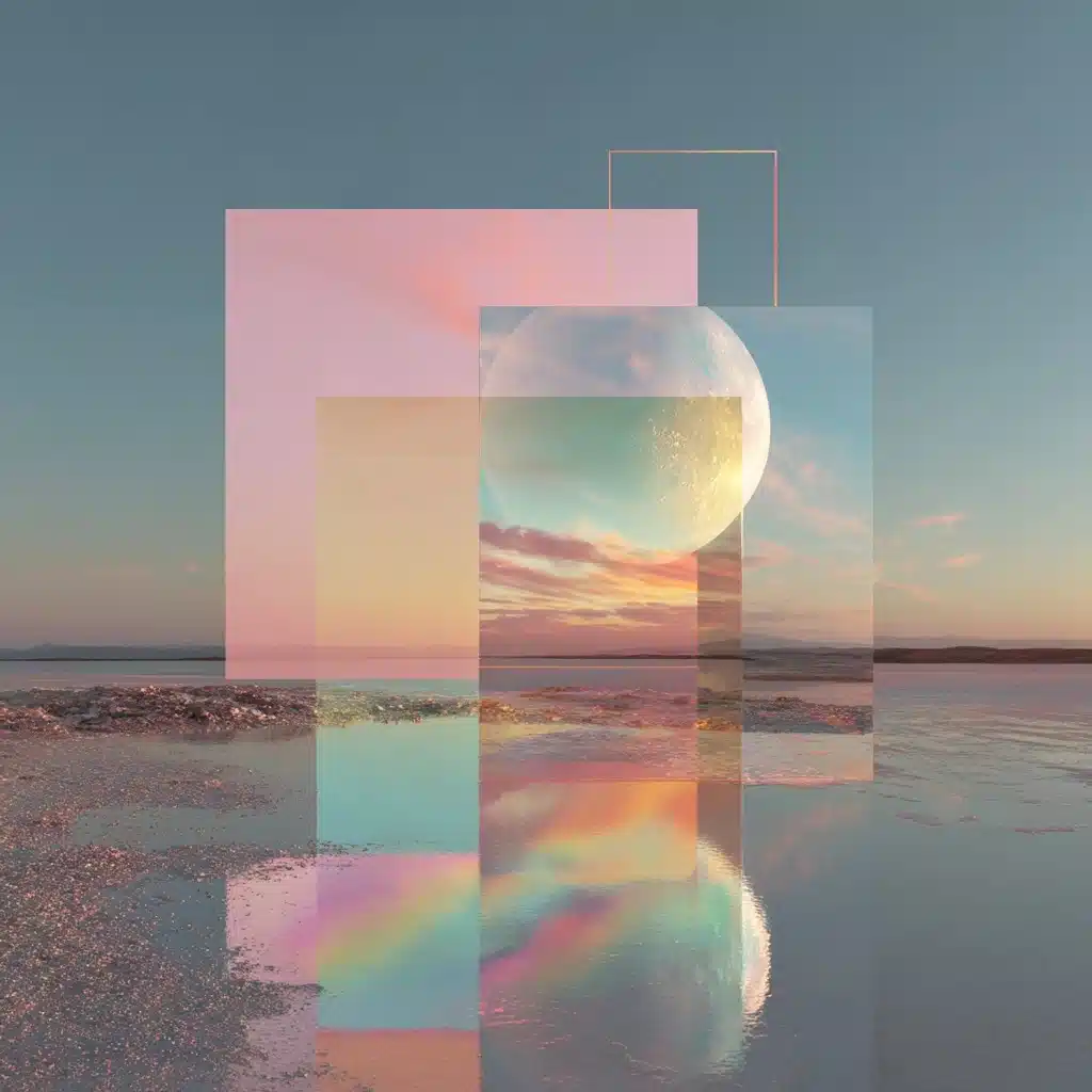 Geometric Pastel Alien Landscape Midjourney提示词