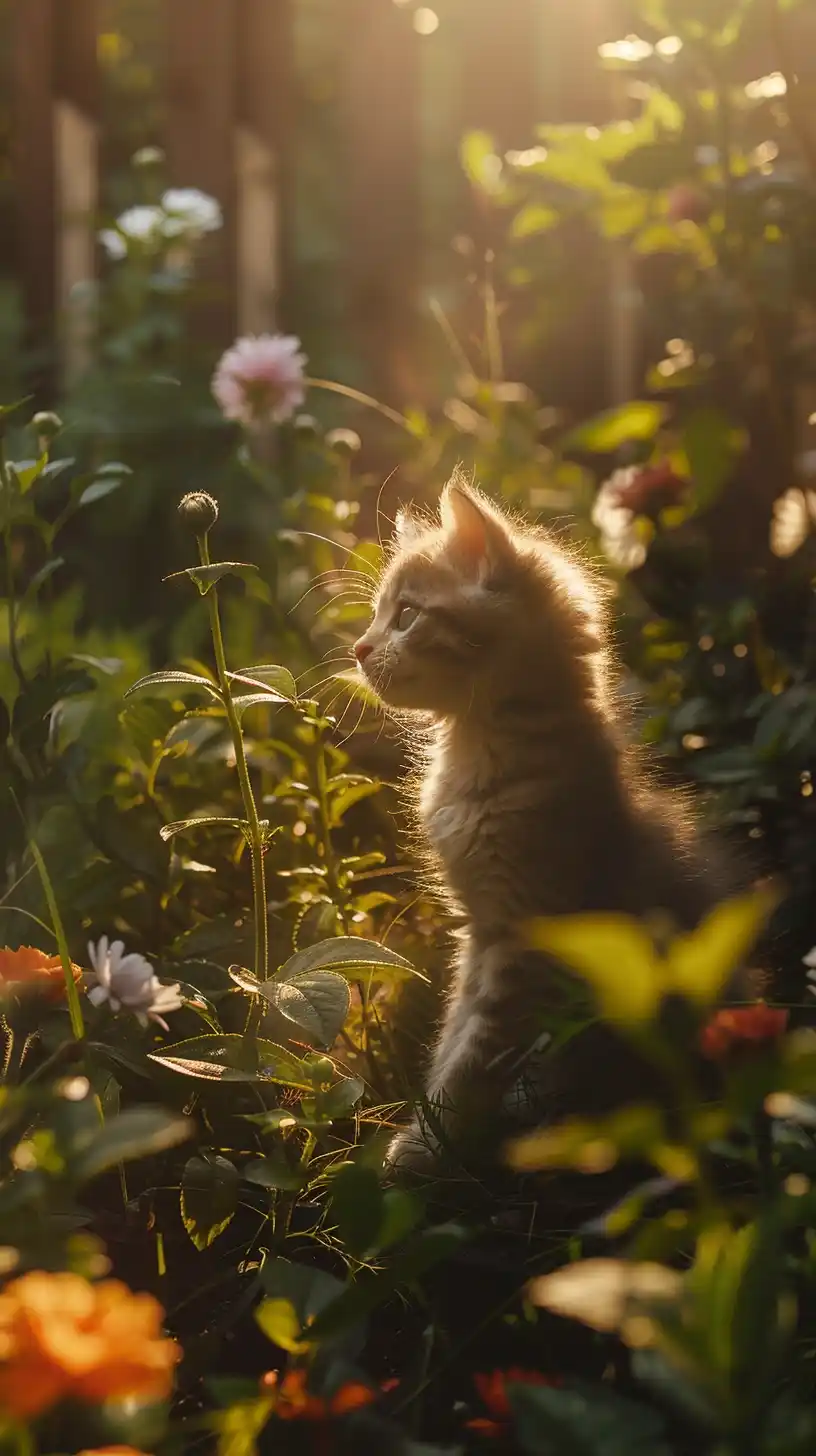 Realistic Kitten in Spring Midjourney 提示词生成效果