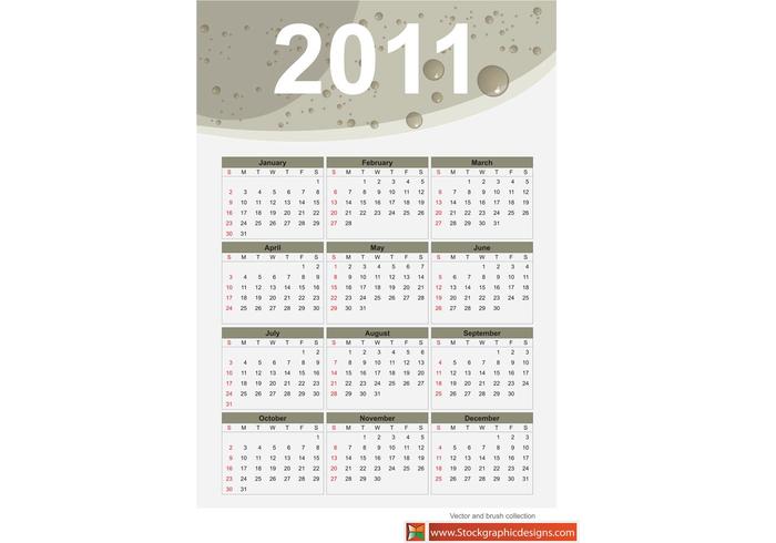2011免费矢量日历