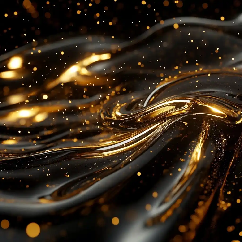 Liquid Gold and Black Motion Midjourney提示词