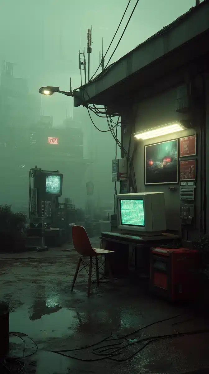 Vintage Computer Room Chaos Midjourney提示词