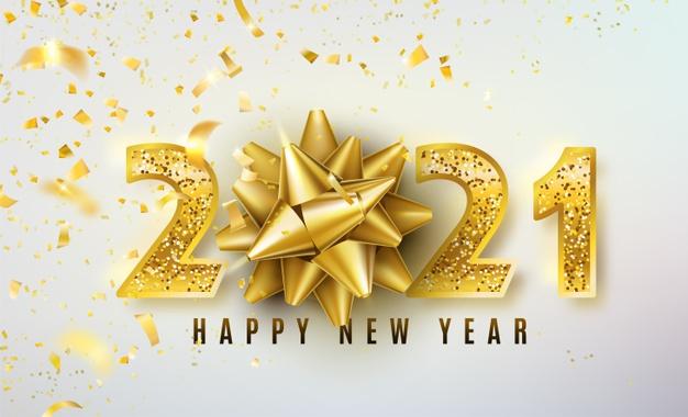 16款2021新年快乐背景黄金礼品五彩纸屑闪亮的闪光黄金数字字体设计矢量素材合集