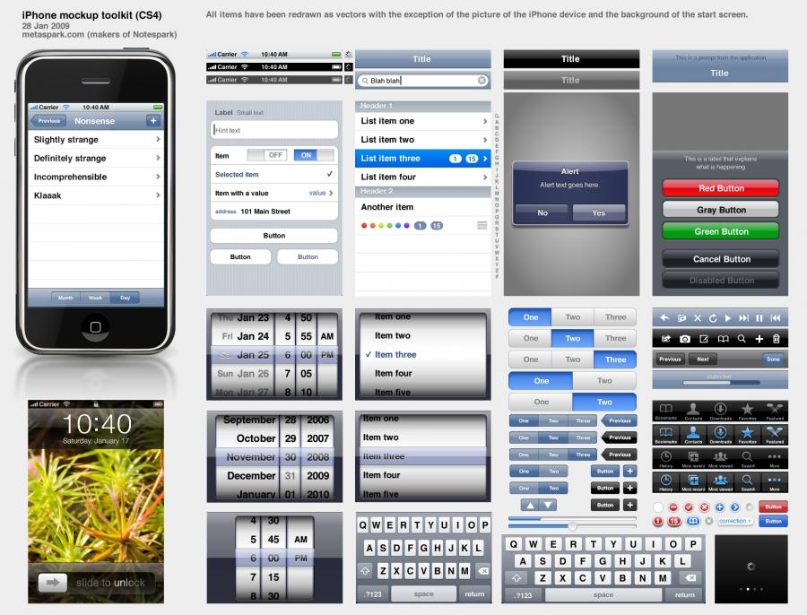 iPhone&nbsp;GUI&nbsp;fireworks版&nbsp;png源文件
