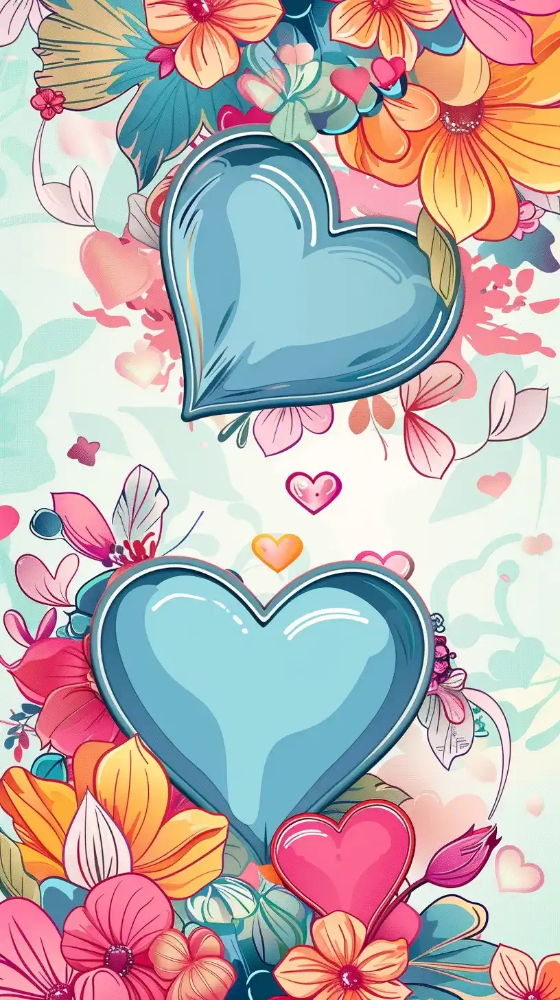 Floral Heart Background Midjourney提示词