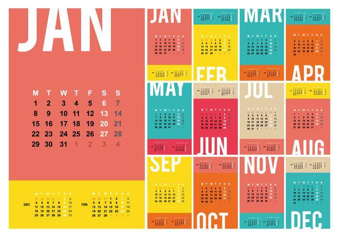 免费桌面日历2018年模板图