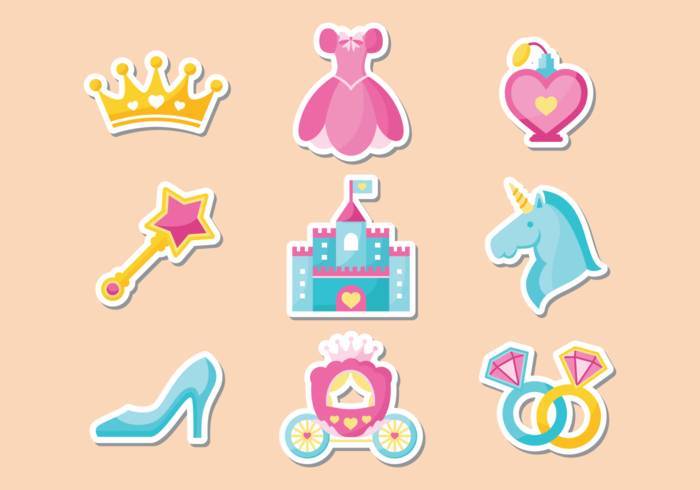 Princesa贴纸图标矢量