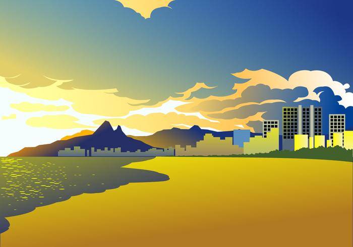 Copacabana自由传染媒介日落