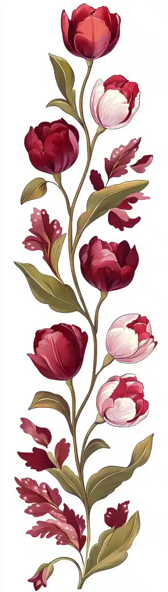 Morris-Style Tulip Border Midjourney提示词