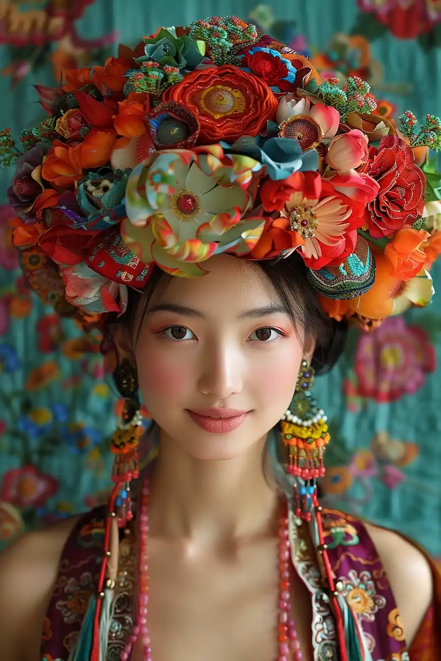Tibetan Fashion Portrait Midjourney提示词