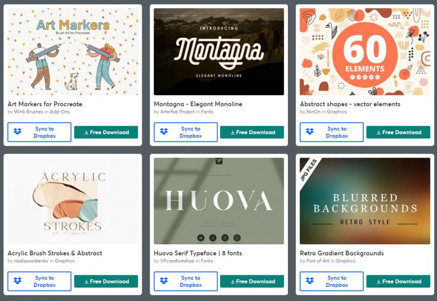 （2021年6月18日）CreativeMarket网站本周免费资源打包