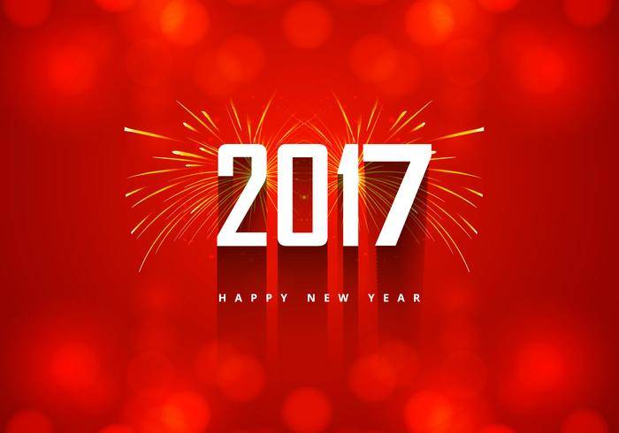 与烟花的新年2016年卡片