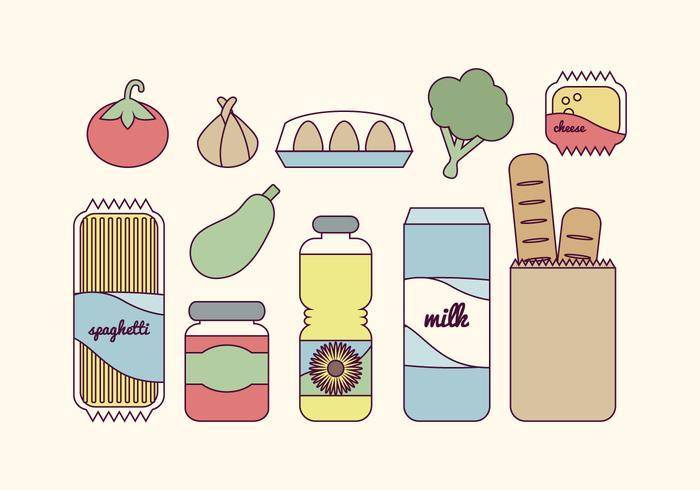 矢量食品杂货