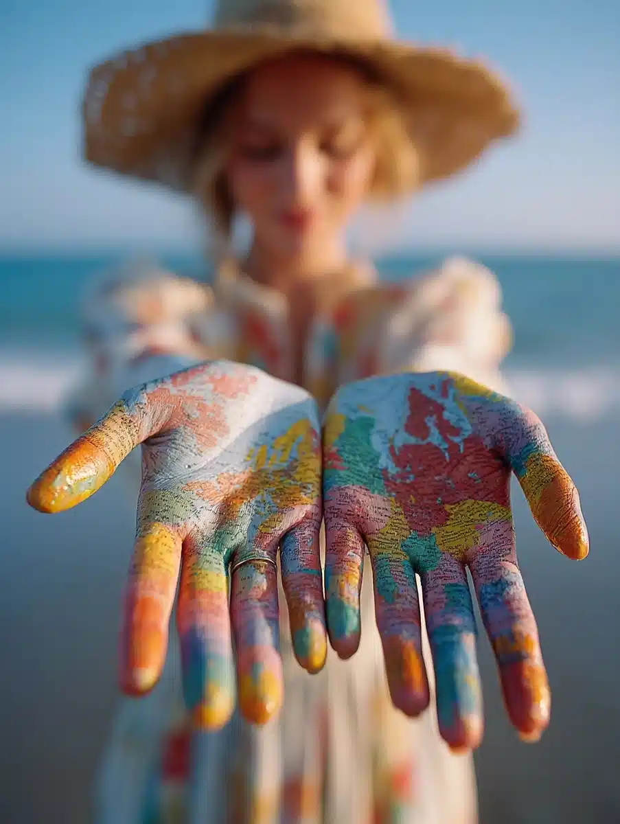 Feminine Hands with Map Midjourney提示词