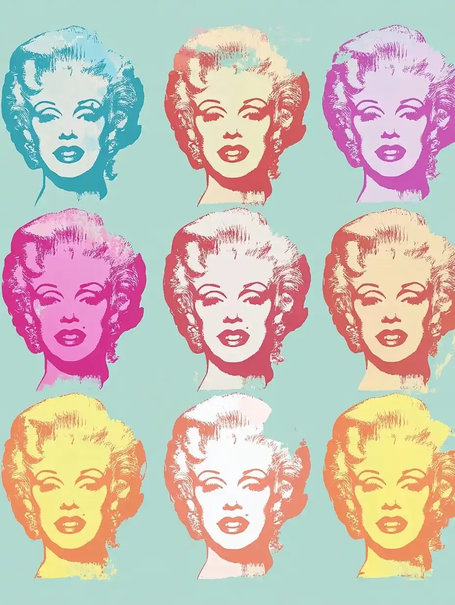 Marilyn Screenprint in Pastels Midjourney提示词