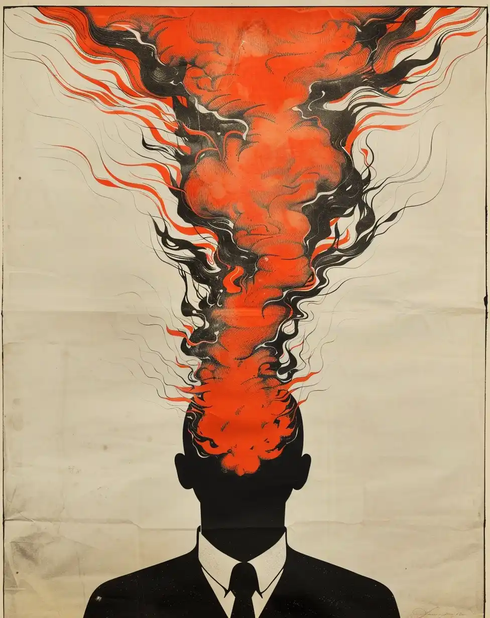 Minimalist Chaos Block Print Midjourney提示词