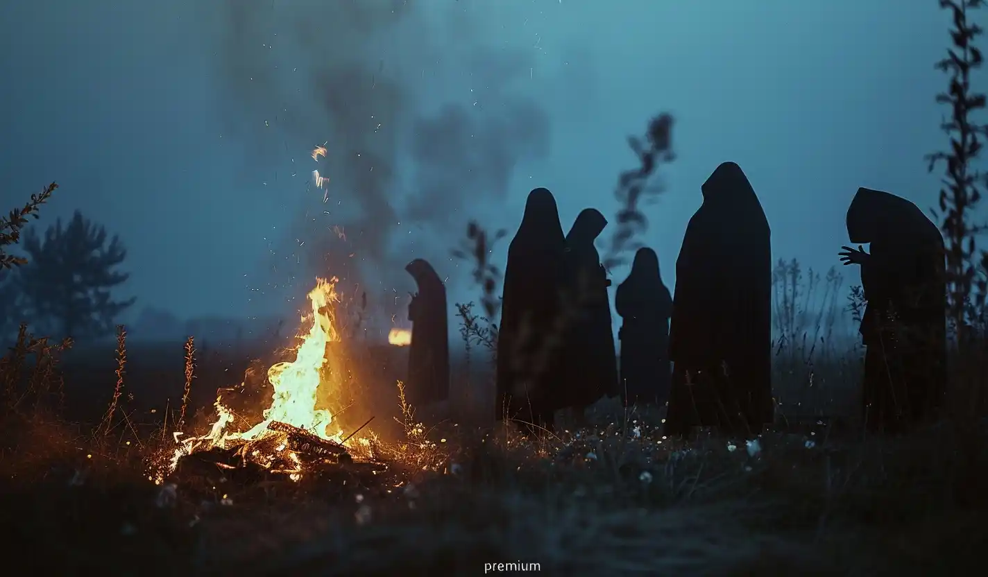 Afrofantasy Bonfire Scene Midjourney提示词