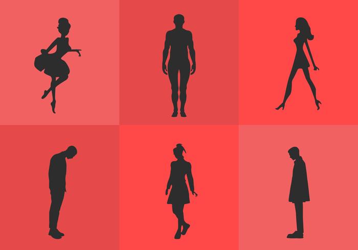 男人和女人剪影矢量