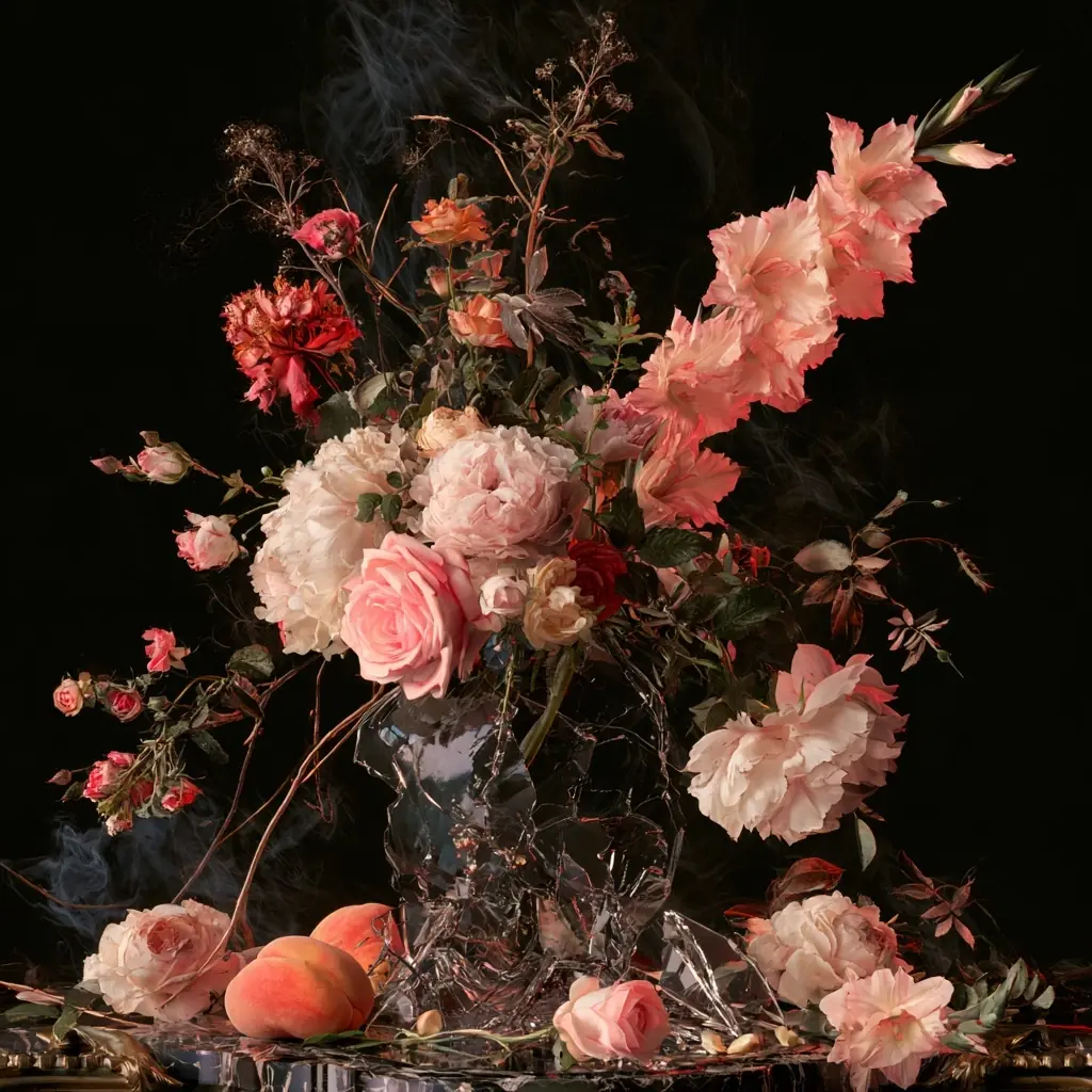 Dutch Master Floral Watercolor Midjourney提示词