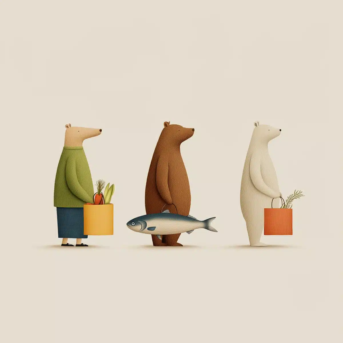 Consumer Types Herbivore Carnivore Omnivore Midjourney提示词