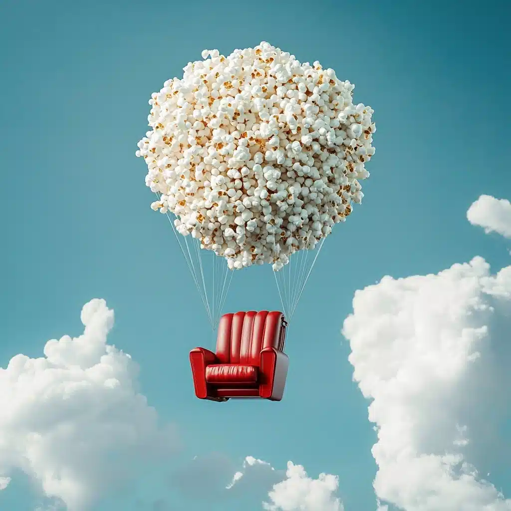 Popcorn Balloon in Flight Midjourney提示词
