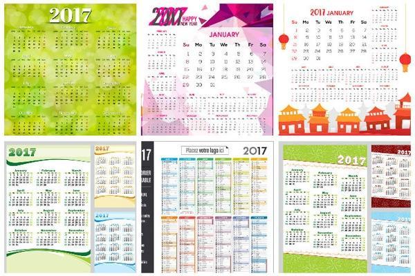 2017年日历矢量