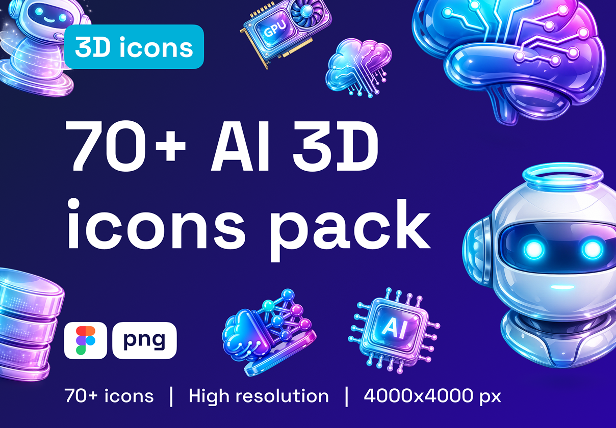 3D AI图标合集（AIverse），AIverse — Premium 3D AI Icons