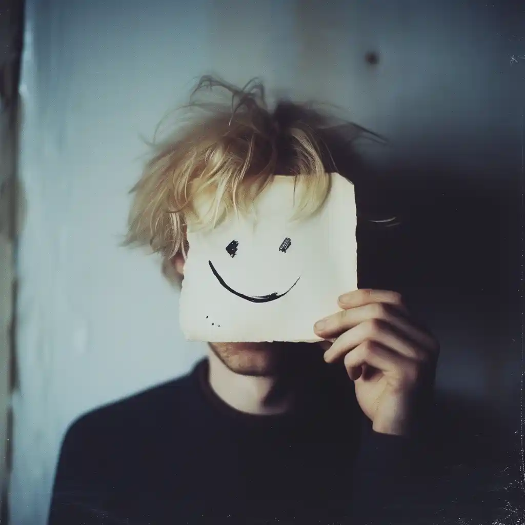 Blurred Smiley-Faced Model Midjourney提示词