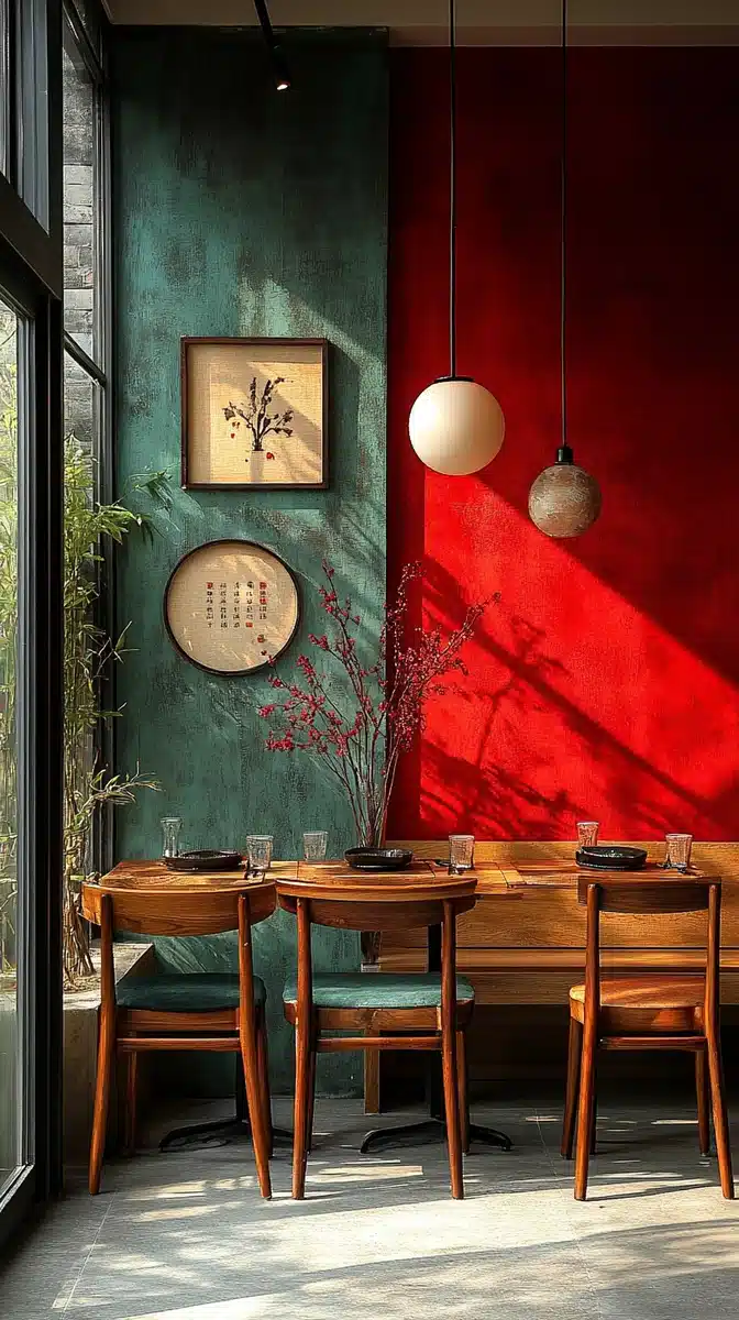 Minimalist Chinese Restaurant Design Midjourney提示词