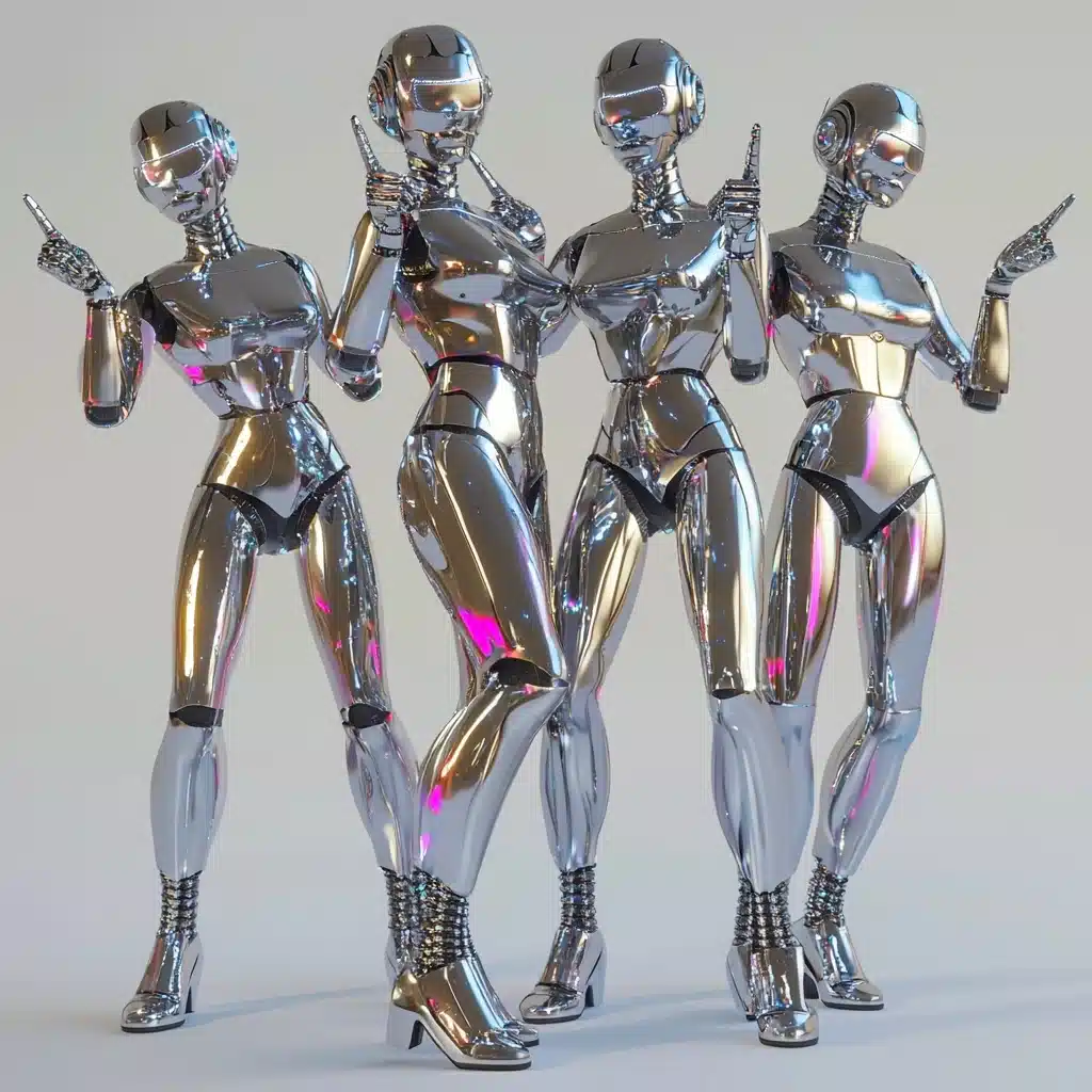 Retro-Futuristic Robots Dance Midjourney提示词