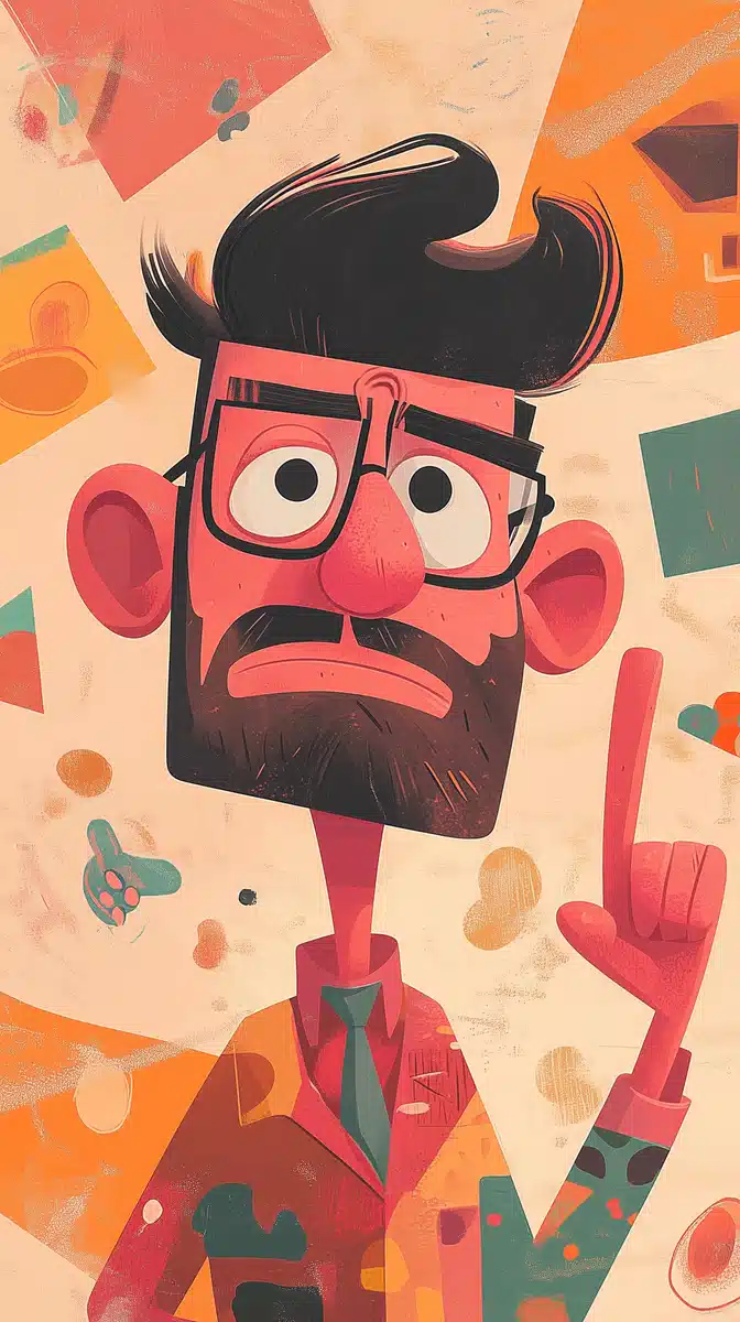 Cartoon Character in Motion Midjourney提示词