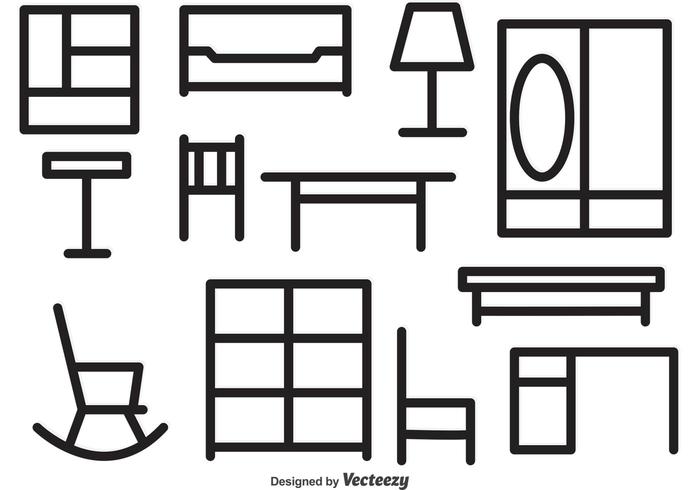 家具轮廓矢量图标