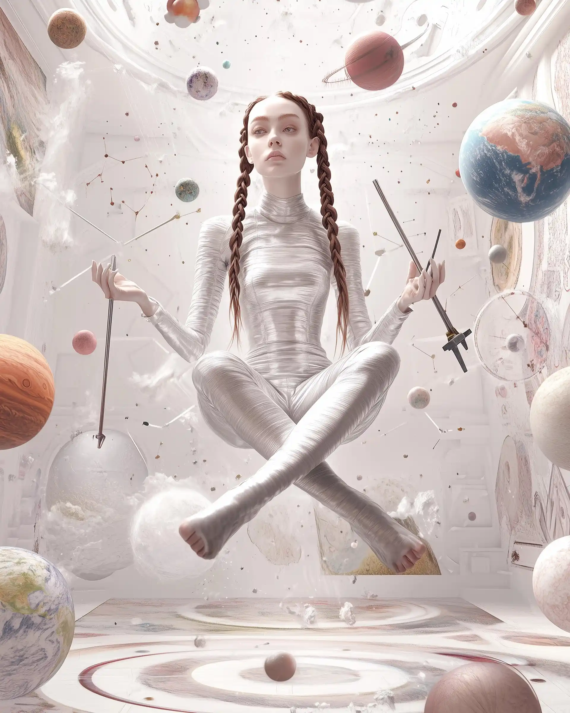 Futuristic Woman in Space Midjourney 提示词生成效果