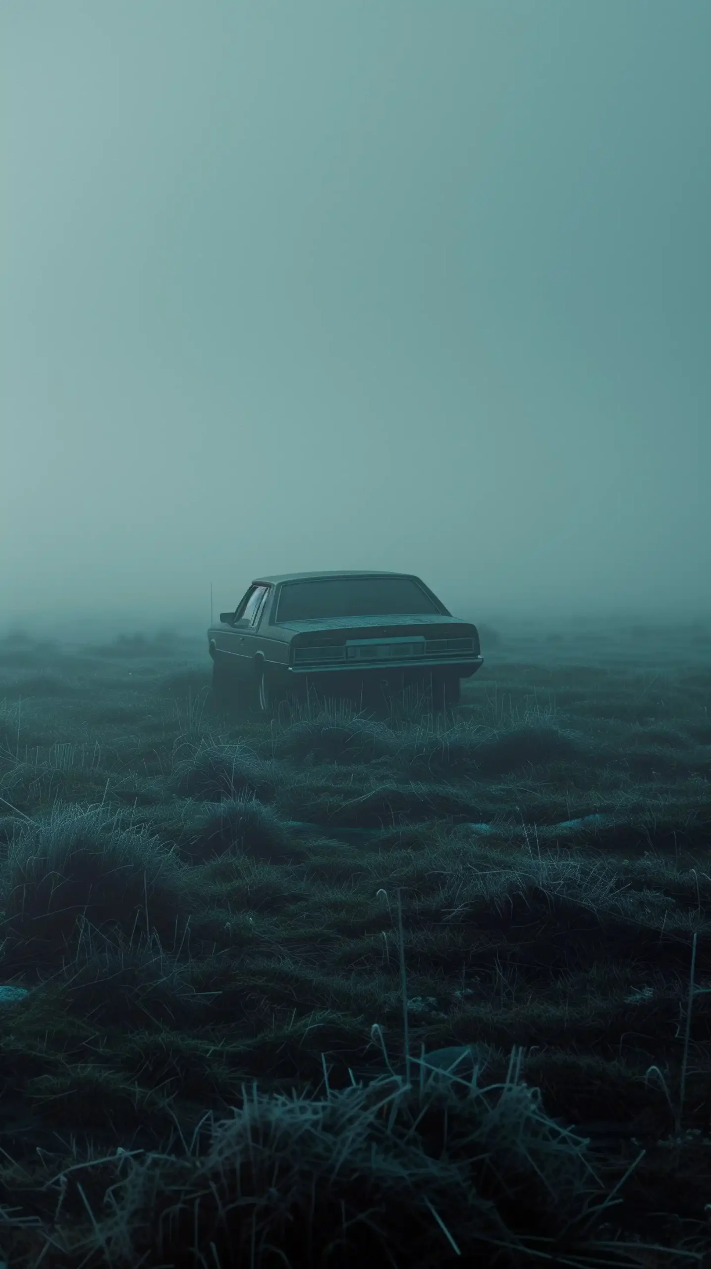 Cinematic Car in Fog Midjourney提示词