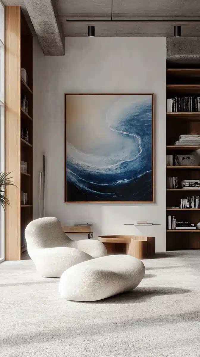 Modern Interior with Pastel Artwork Midjourney提示词