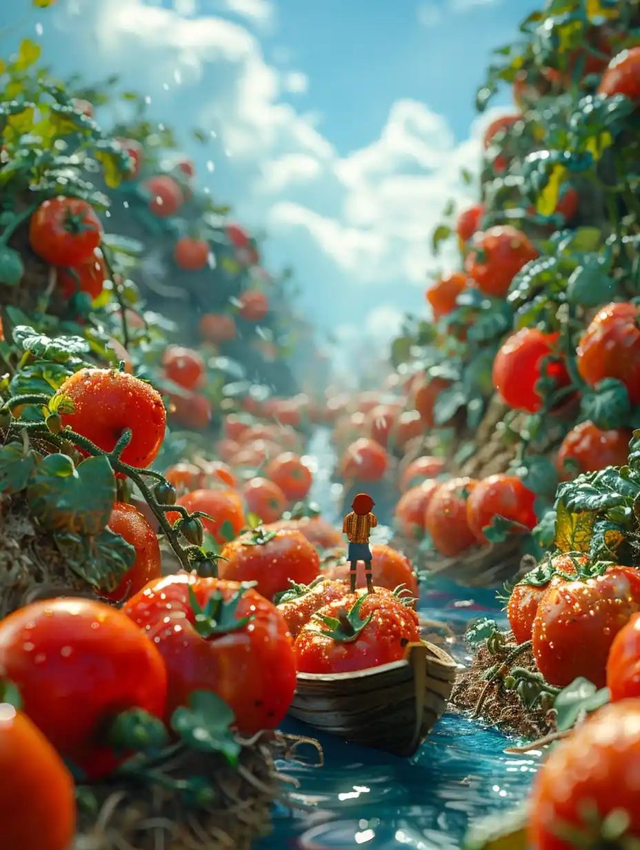 Miniature Tomato Transport Ship Midjourney 提示词生成效果