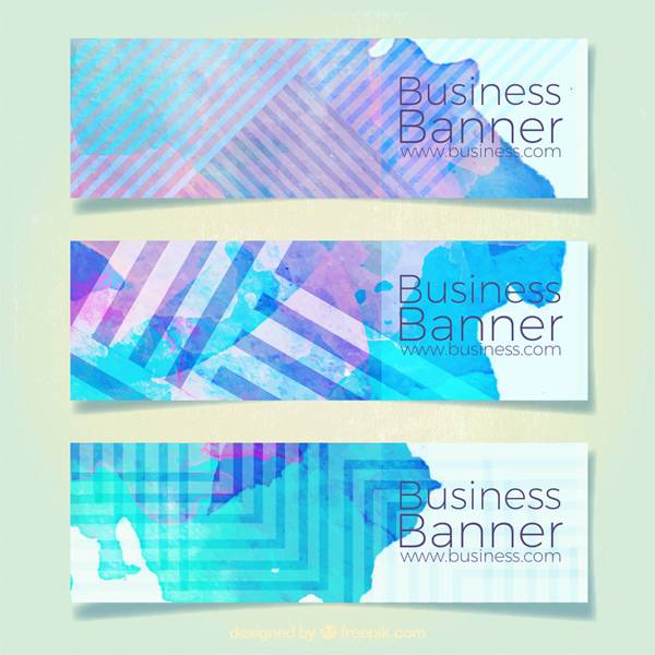 水彩商务banner